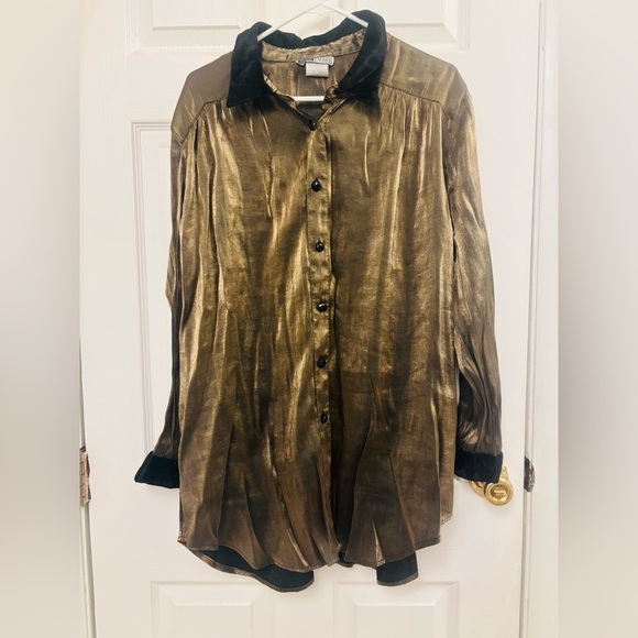 Green Over Sized Shirt Blouse Size 1X - Picture 1 of 8